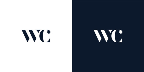 Abstract letter WC logo.