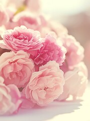 Dreamy Pink Peony and Roses Background