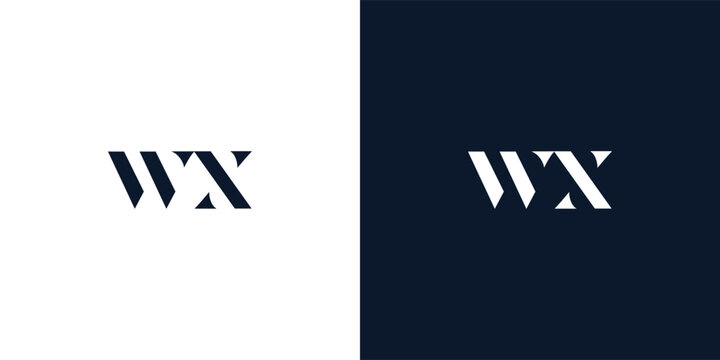 Abstract letter WX logo.