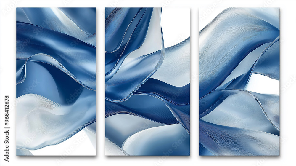 Aufkleber abstract blue wave background forming an artistic pattern