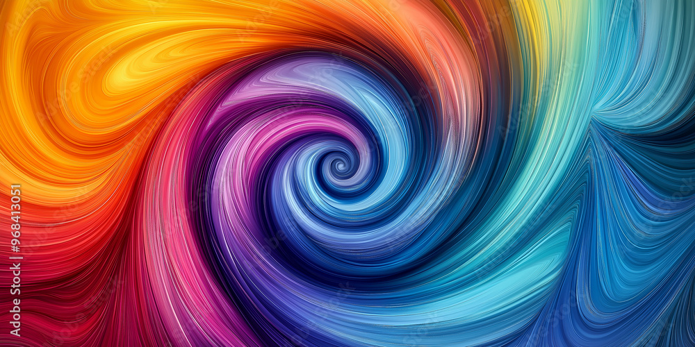 Poster colorful swirls background creating abstract spiral pattern
