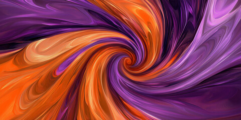 Abstract orange and purple swirl background creating a mesmerizing visual effect
