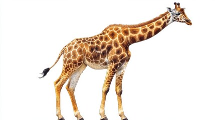Obraz premium Giraffe clipart with spots on a white background, detailed and colorful