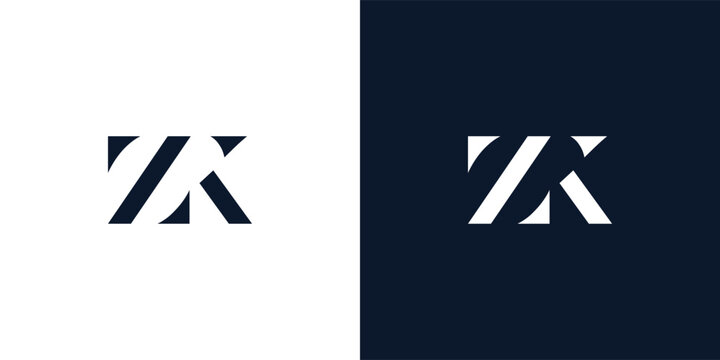 Abstract letter ZK logo.