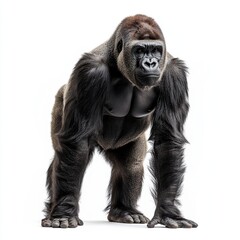 Fototapeta premium Gorilla standing, on white background
