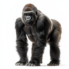 Obraz premium Gorilla standing, on white background