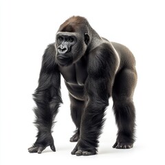 Obraz premium Gorilla standing, on white background