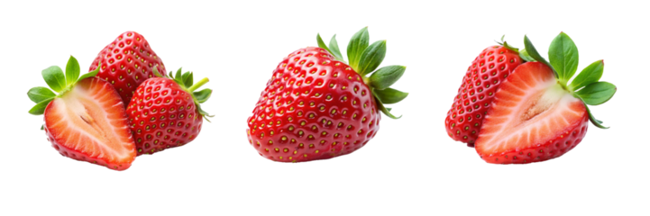 Beautiful Strawberries with Transparent Background – Ideal for Digital and Print