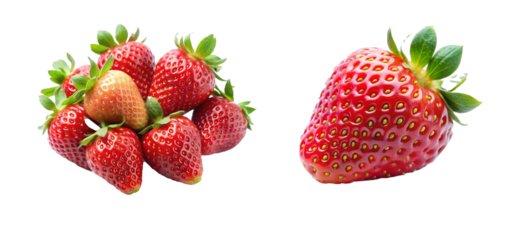 Beautiful Strawberries with Transparent Background – Ideal for Digital and Print