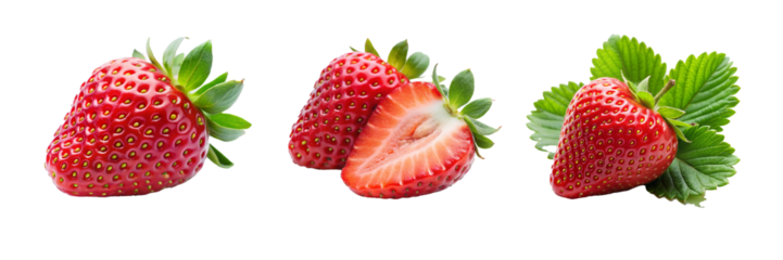 Slice Strawberries with Transparent Background – Ideal for Digital and Print