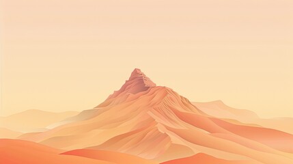 Minimalist Desert Landscape with Peach Hues