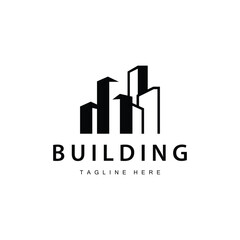 Modern City Building Logo Design, Luxurious and Simple Urban Architecture