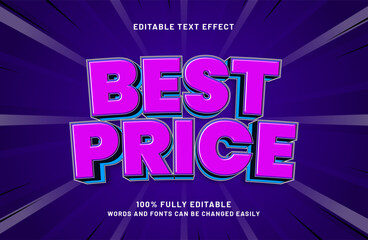 Obraz premium best price editable text effect in sale and discount text style