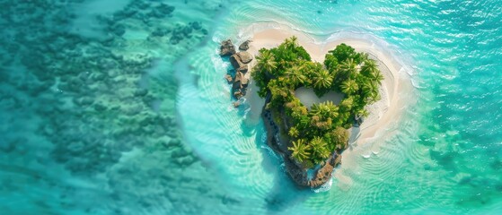 Heart-Shaped Island Paradise: A Tropical Getaway From Above