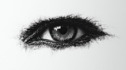 Silhouette of a crocodiles eye on a white background, minimalist design