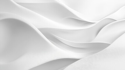 Abstract White Curves, Flowing Lines, Simple 3D Design, Smooth Texture, Modern Graphic, Artistic Background, Minimalist Style, Digital Art, Geometric Shapes, 