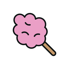 Cotton candy food beverage icon vector basic design simple and modern