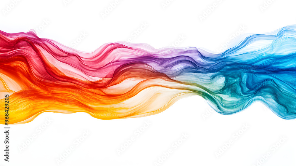 Poster a stream of liquid flowing but changing colors like a gradient rainbow