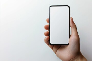 Hand Holding Smartphone Mockup Isolated created with Generative AI