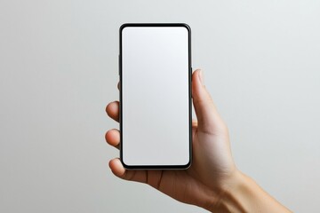 Hand Holding Smartphone Mockup Isolated created with Generative AI