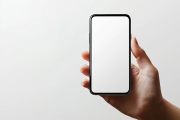 Hand Holding Smartphone Mockup Isolated created with Generative AI