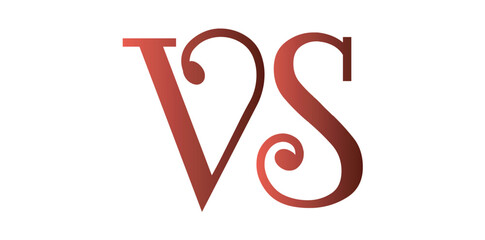 VS Letter Drawing Style Design Icon, Versus, Fight, Competition Logo Vector Illustration.	