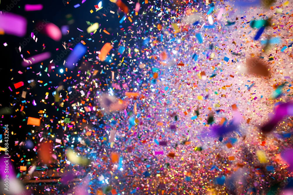 Poster Abstract Background of Colorful Confetti Exploding in the Air
