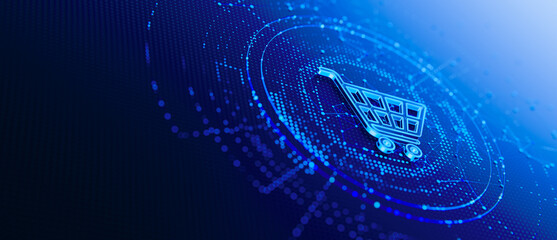 E-commerce and digital shop: add to cart icon. Business, retail, online store concept © Sikov