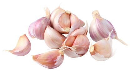 Obraz premium Delicious garlic cloves on transparent background