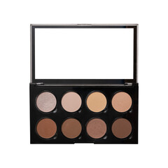 Beautiful eye shadow palette isolated on transparent background. colorful makeup pallet isolated on...