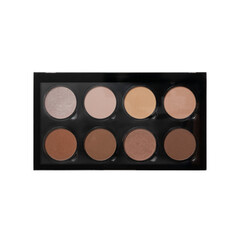 Beautiful eye shadow palette isolated on transparent background. colorful makeup pallet isolated on...