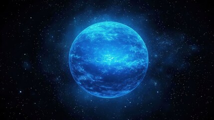 Blue Planet in Space with Stars