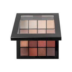 Beautiful eye shadow palette isolated on transparent background. colorful makeup pallet isolated on...