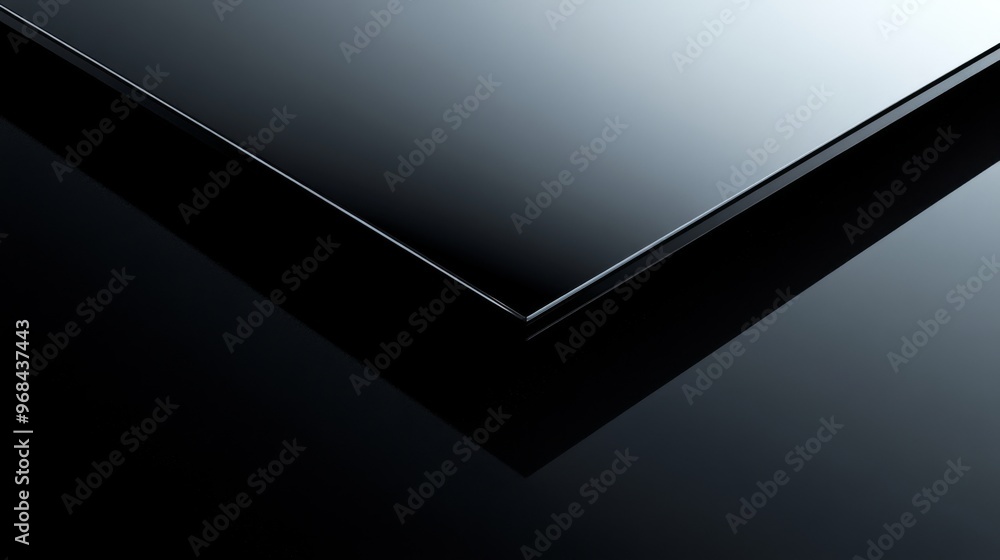 Poster abstract black and white diagonal shape with reflection
