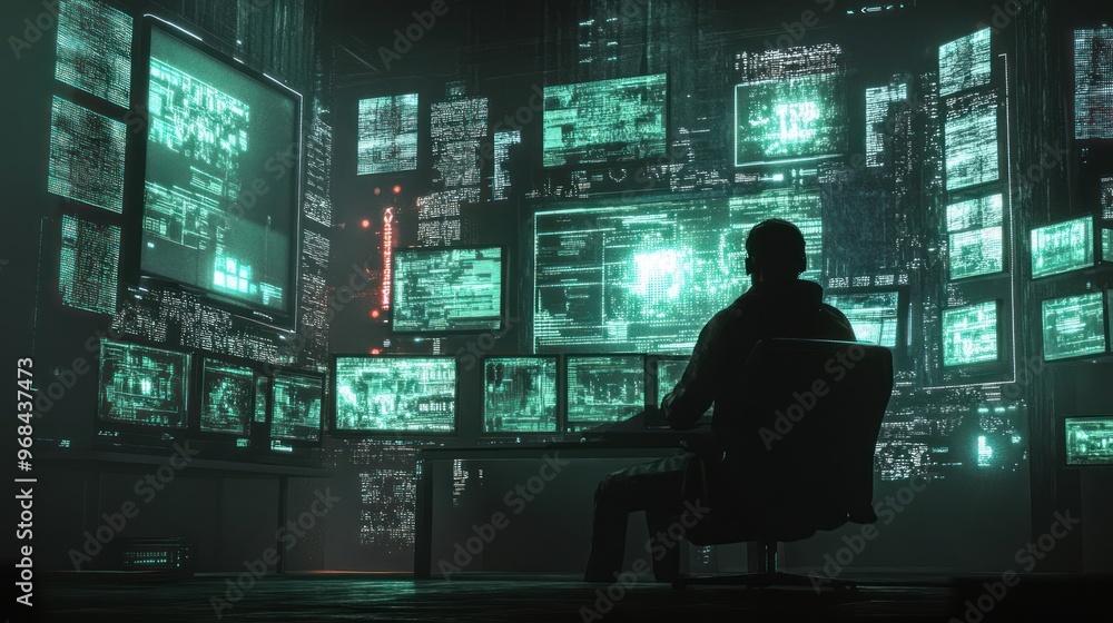 Poster hacker in a digital world