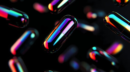 Black Iridescent Pills