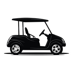 Golf car silhouette vector