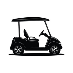 Golf car silhouette vector