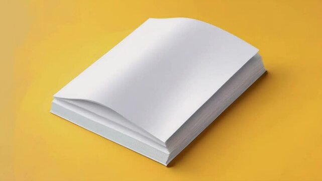 A Stack of White Paper on a Yellow Surface