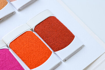 sample color shade of colorful fabric textile of clothing industry