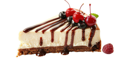 Delicious cheesecake on transparent background