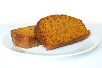 Homemade sweet pumpkin bread loaf