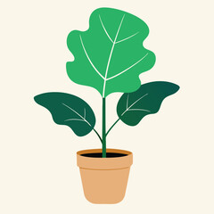 Houseplant in classic pot nature icon