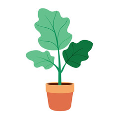 Houseplant in classic pot nature icon