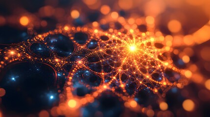 12. The concept of quantum entanglement visualized with entangled particles