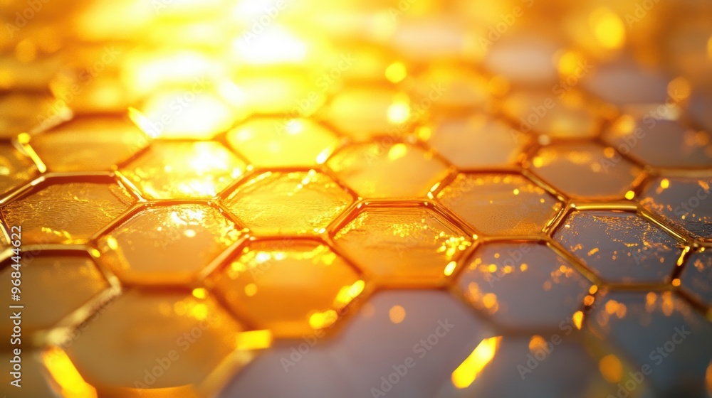 Aufkleber the honeycomb structure glimmers in the sunlight, showcasing its intricate pattern and glossy textur