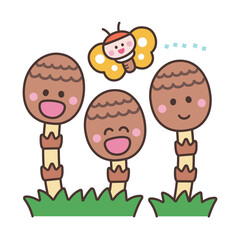 つくしとちょうちょ