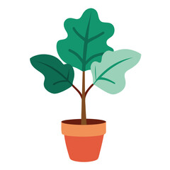 Houseplant in classic pot nature icon