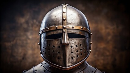 Medieval knight helmet with eye slits perfect for historical and fantasy themed projects, Medieval, knight, helmet, eye slits