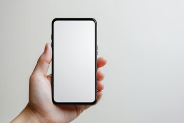 Hand Holding Smartphone Mockup Isolated created with Generative AI